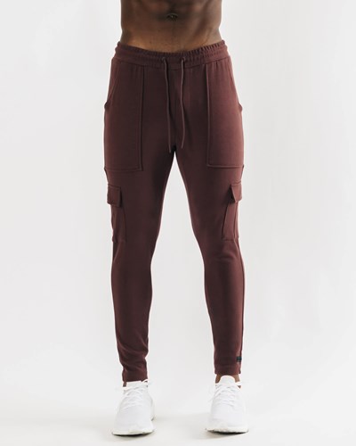 Alphalete Fitted Single-Brushed 30" Cargo Pant Mahogany | CV9745813