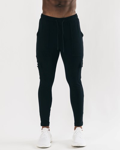 Alphalete Fitted Single-Brushed 30" Cargo Pant Schwarz Weiß | EI9548702