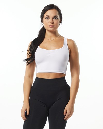 Alphalete Fitted Square Neck Tank Weiß | PU6483270