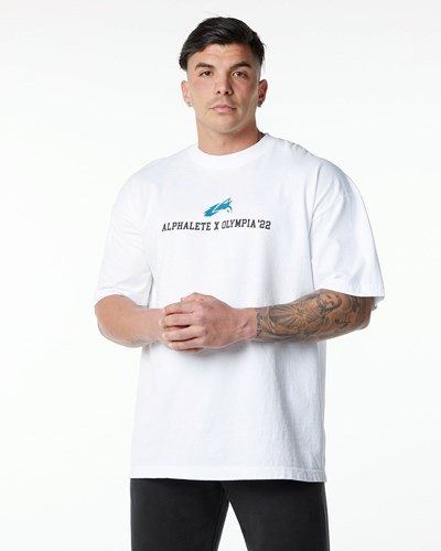 Alphalete Heavyweight Oversized Tee Weiß | MN4160597