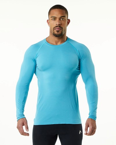 Alphalete High Performance Seamless Long Sleeve Tee Faded Ocean | JB5072961