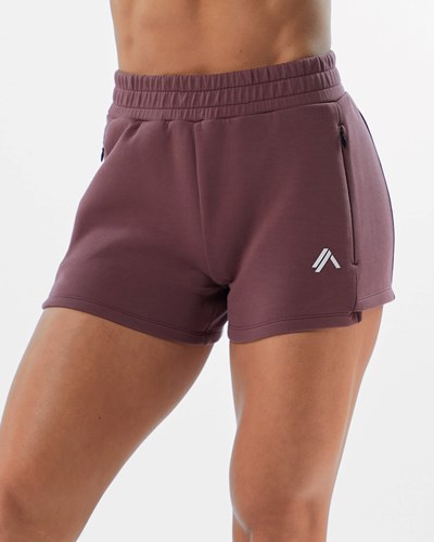 Alphalete Interlock Knit 3.5" Kurzes Mauve | VB0357486