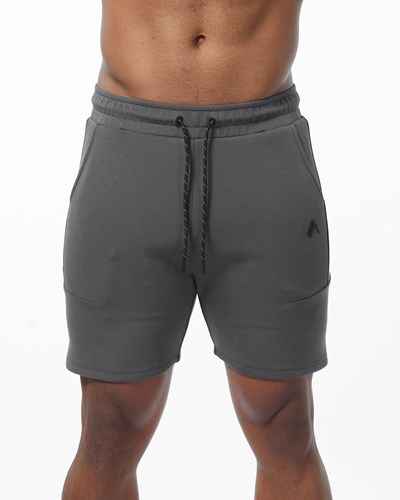 Alphalete Interlock Knit 6" Kurzes Charcoal | ZY6291804