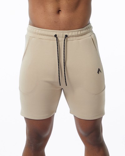 Alphalete Interlock Knit 6" Kurzes Tan | WB7923614